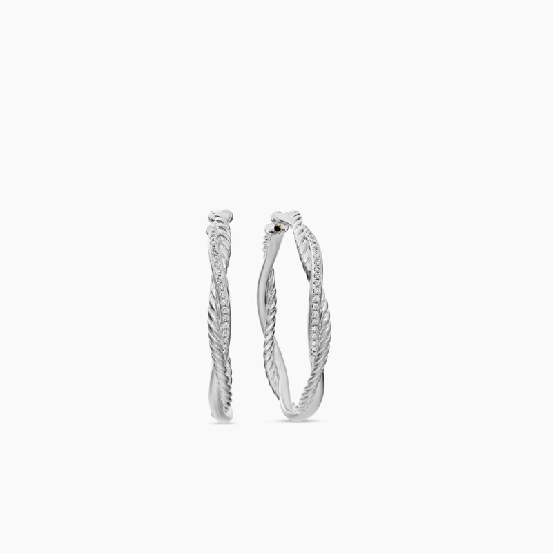 David Yurman Twisted Leaf Hoop Earrings